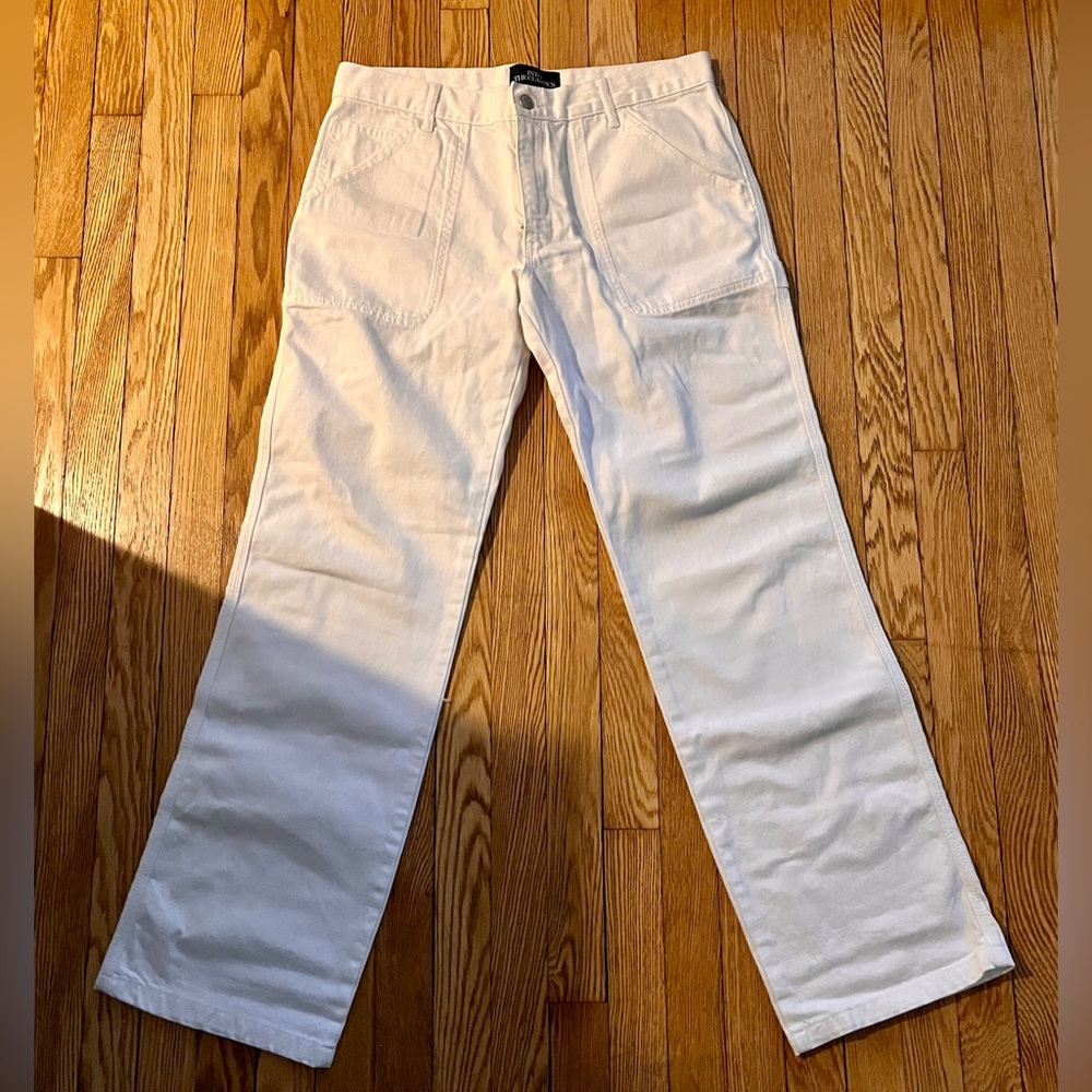 Zara Into The Classics White Utility Straight Leg Jeans Approx 30